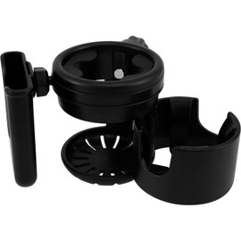 Retractable Stroller Cup Holder with Phone Holder Non-Slip Bike Cup Holder Multifunctional Stroller Cup and Phone Holder Stroller Drinks Holder Clip Firmly Grip Stroller Bar for Stroller Bike Walker
