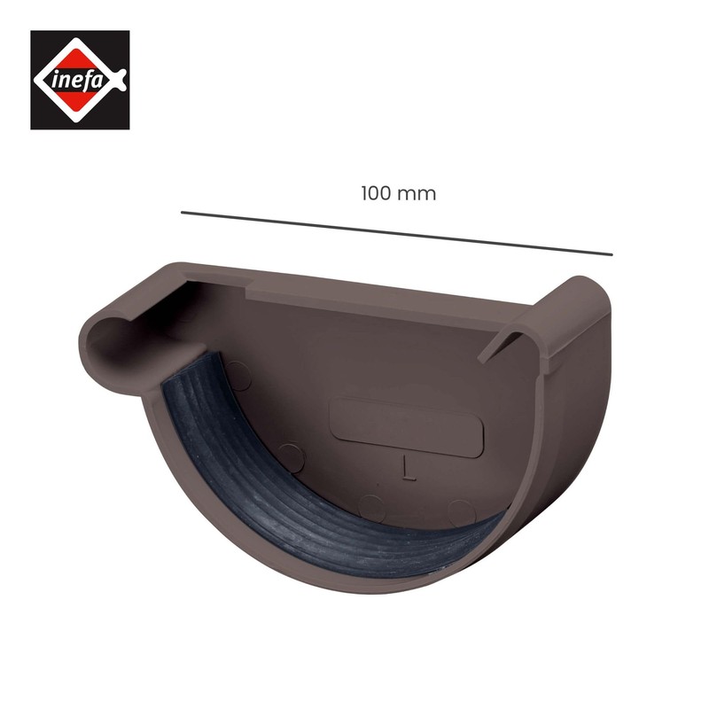 INEFA Gutter End Piece Semicircular, PVC NW100 / 100 mm,