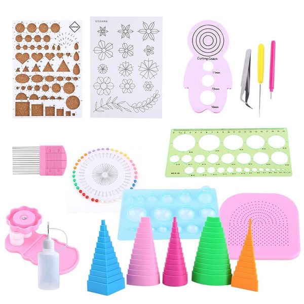 19Pcs Paper Quilling DIY Craft Tool Scrapbooking Paper Multifunctional Board