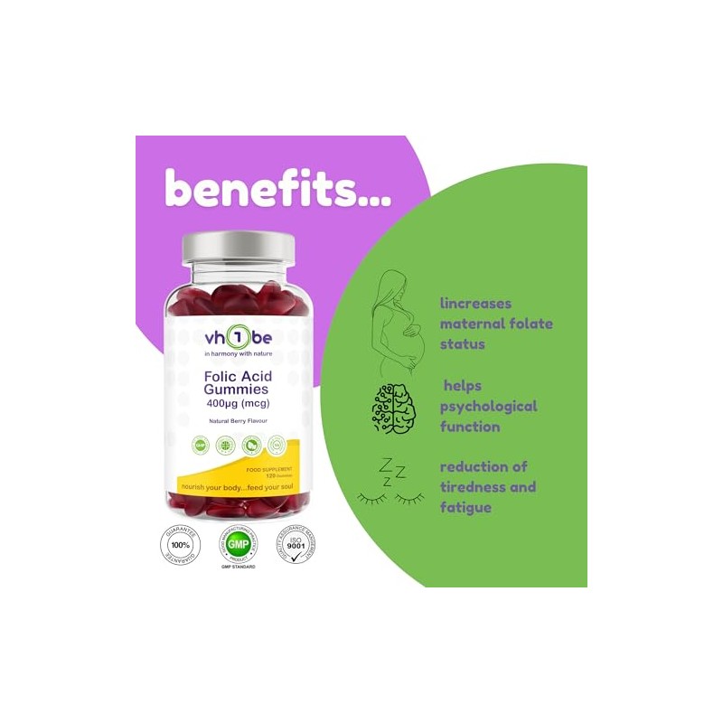 Folic Acid Gummies 400µg – Prenatal & Pregnancy Support –