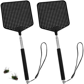 Fly Swatter Extendable | Pack of 2 Fly Swatter, Telescopic Fly Swatter Stable, Fly Swatter for Repelling Flies, Wasps, Mosquitoes and Other Insects