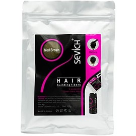 Fibras Capilares de Queratina Sevich 100g Para Cubrir Calvicie, Canas y Dar Volumen Al Cabello (Café Medio)