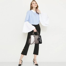 Nicole&Doris Exquisite Women Handbags Shoulder Bag Crossbody Messenger Bag Tote Satchel for Lady PU Leather Gray