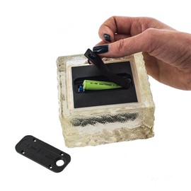 Solar Powered LED Glass Brick Landscape Light for Driveways, Gardens, Pathways. Water Resistant, Includes Rechargeable Battery. Color Changing RGB, 3”x3”