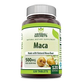 Herbal Secrets Maca Supplement | 500 Mg Per Serving | 120 Tablets | Non-GMO | Gluten Free | Made in USA
