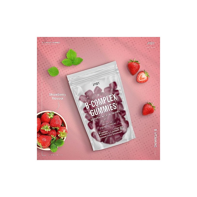 B Complex Gummies - Potent Formula Contains 5 Essential B