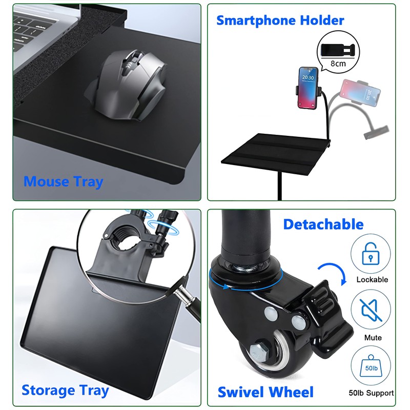 Asltoy Projector Tripod Stand with Wheels Adjustable Height Laptop Tripod