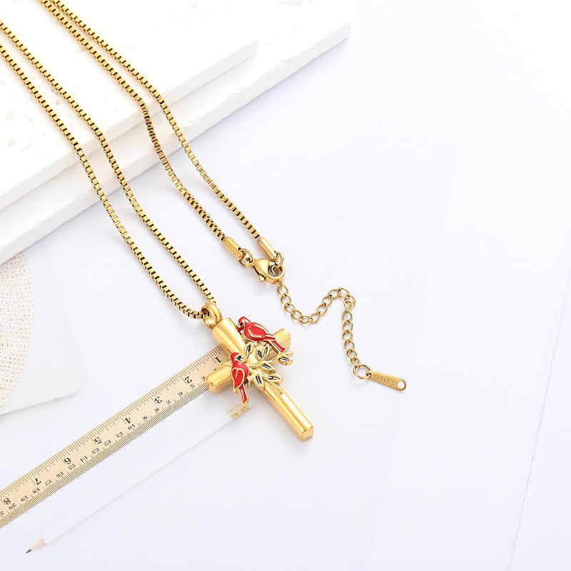 XSMZB Cross Cremation Jewelry for Ashes Funeral Memorial Pendant Hold