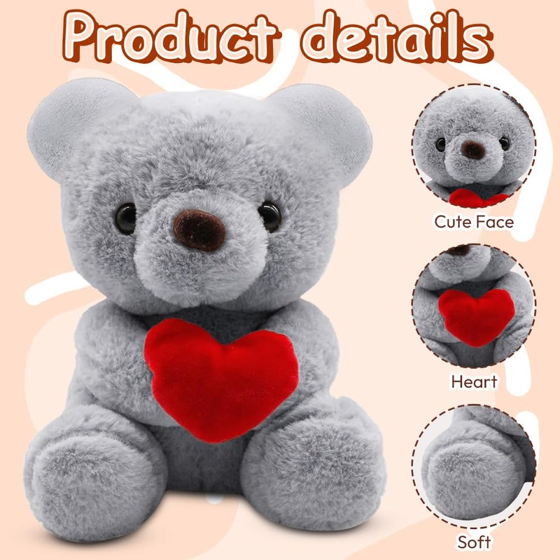 Fouvin Teddy Bear (Love + Grey)