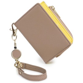 Honey&blue Pass Case, Commuter Pass Case, with Reel, Cute, Coin Purse, Genuine Leather, Women's, YKK, brown (mocha)