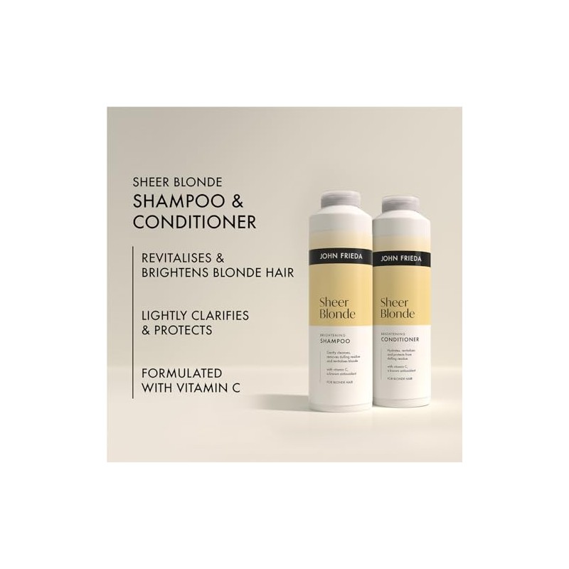 John Frieda Sheer Blonde Brightening Shampoo & Conditioner 500ml x2.