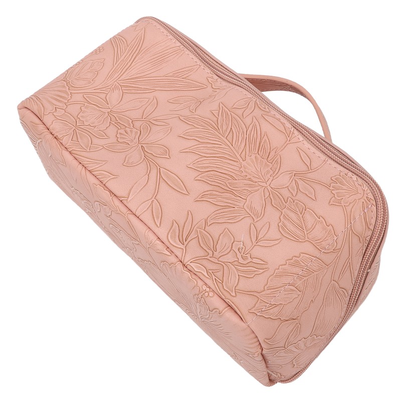 Make Up Cosmetic Bag PU Leather 180 Degree Opening Large