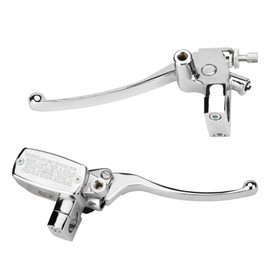 RIDLOG Left & Right Brake Master Cylinder Clutch Lever Fit for Honda Shadow VT600 VT750 VT1100 VT1300 VTX1300 VF750, Motorcycle Brake Lever OEM# 45510-MFR-305 53172-MR1-000 53178-MAH-000 (Silver)