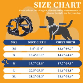 SATSUN No-Pull Dog Harness with Handle,Easy Walk Dog Vest Harness Medium Sized Dog with Leash Clips,Breathable Reflective Step-in Pet Harness,Ideal for Training Strolling Hiking,Black,M