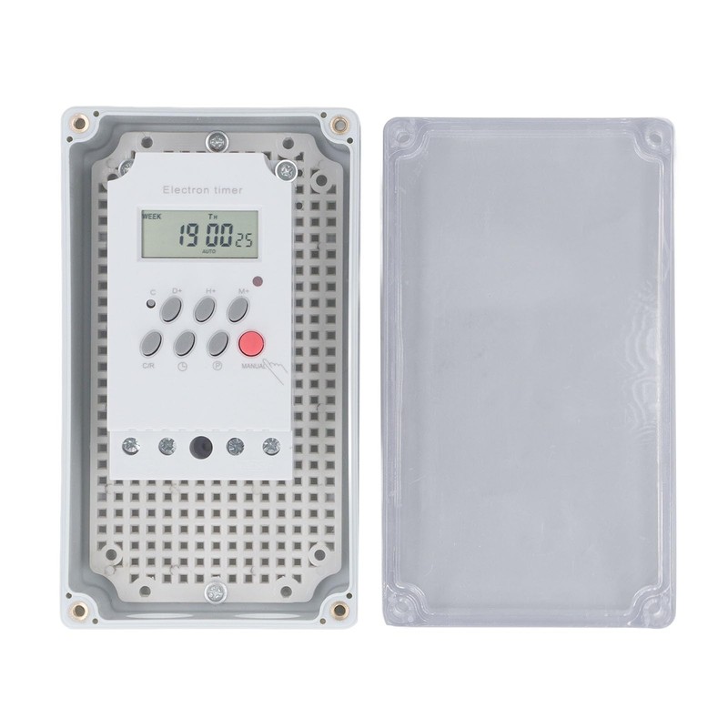 Programmable Pump Timer, Waterproof Digital Timer Box with Manual Button,