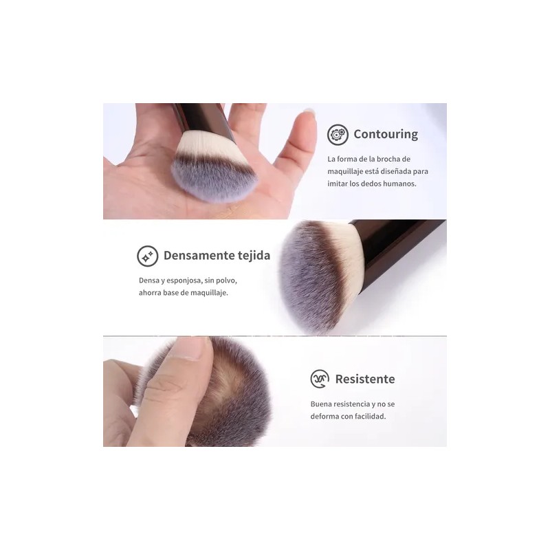 20 Brochas Maquillaje Profesional Con Estuche Alta Calidad Color Marrón