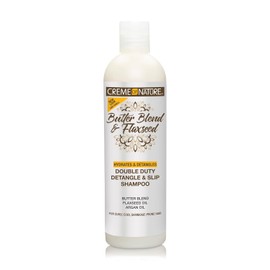 Creme of Nature, Double Duty Detangle & Slip Shampoo, Butter Blend, Argan Oil, Flaxseed Oil, Moisturizing Formula, 12oz