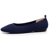 VenusCelia Zapato plano de punto flexible para mujer, Azul Marino,
