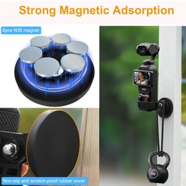 for DJI Osmo Pocket 3 Magnetic Mount, Strong Magnetic Car Mount [Adhesive Metal Disk Included] Magnet Camera Mounts Used on Car, Railings, Refrigerators for DJI Osmo Pocket 3 2 Action 5 4 3 and GoPro