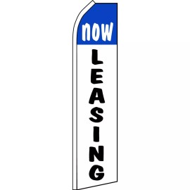 NeoPlex Now Leasing 2 1/2 ft X 11 1/2 ft Swooper Flag