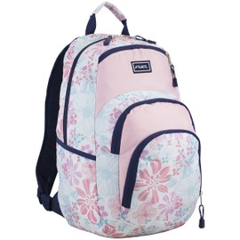 FUEL Everyday Carry On Multi-Purpose Compartments Sport Tier Athleisure Backpack Laptop Bag, Fits up to 15", Pink/Floral Print
