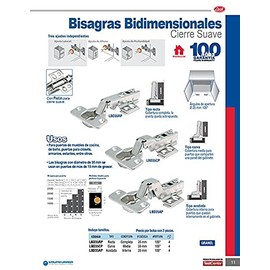 Lock LBD35AP Bisagra acodada bidimensional 35 mm, cierre suave