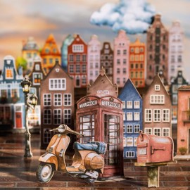 120Pcs Time Cabin Series Paper Scrapbook Stickers, City Suburban Rural Cottage Stickers Kit for Scrapbooking, Junk Journal Ephemera, DIY Crafts Journaling Supplies