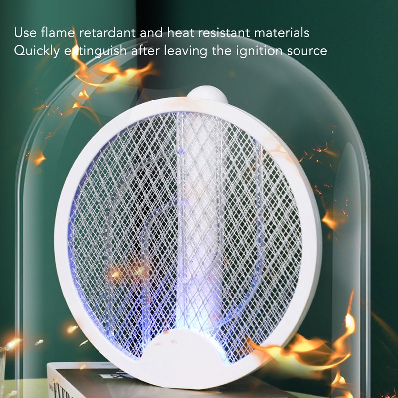 2 in 1 Electric Fly Swatter Rotatable Fly Killer Light