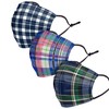 FOCO Blue Plaid Adjustable 3 Pack Face Cover