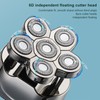 6 in 1 IPX6 Waterproof Electric Head Hair Shaver Automatic