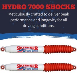 TrendsAuto Pair of Hydro 7000 Series Rear Hydraulic Action Shocks fits 1987 1995 Wrangler YJ 4WD with 3-6” Rear Lift | Durable Construction | Velocity-Sensitive Valving | Leak Proof Seal