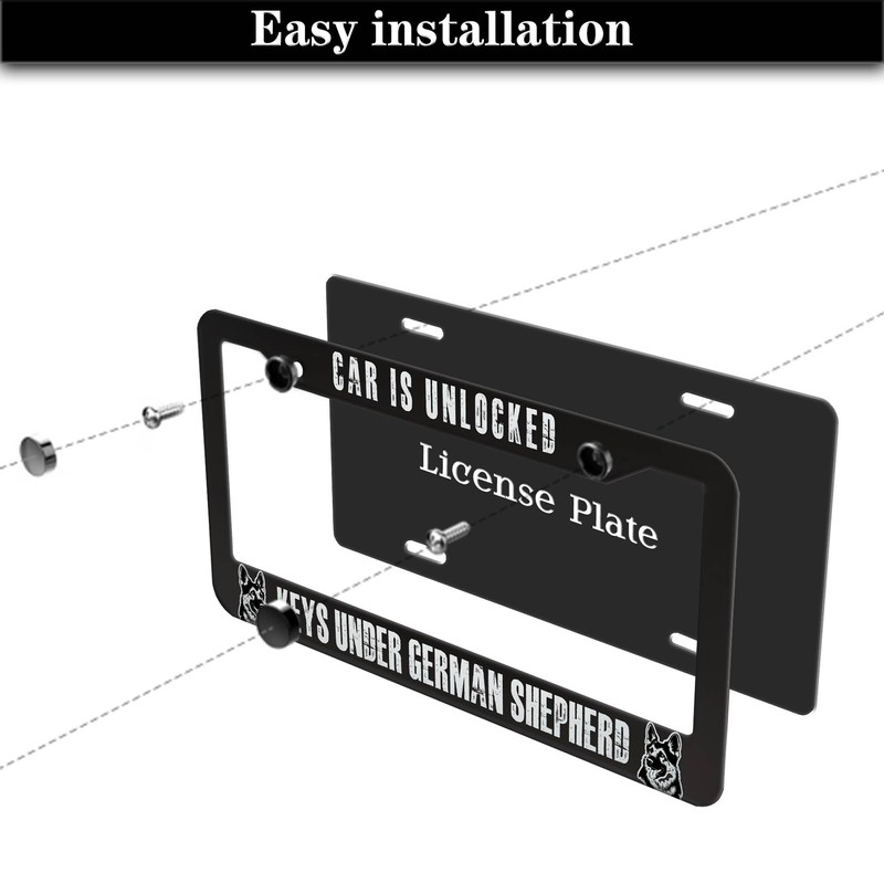 Front License Plate Bracket Black and White License Plate Frames