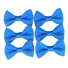 YAKA 100PC Grosgrain Ribbon Mini Bow Ties Craft,Scrapbooking Embellishmen DIY Projects,Bowties Decorations for DIY Kids Hair Clips,Pets Hair Bows(1.5") Blue