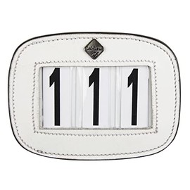 LeMieux Saddle Pad Number Holder in White - Durable Leather Material - Attaches Easily with a Strong Fixing Pin - One Size
