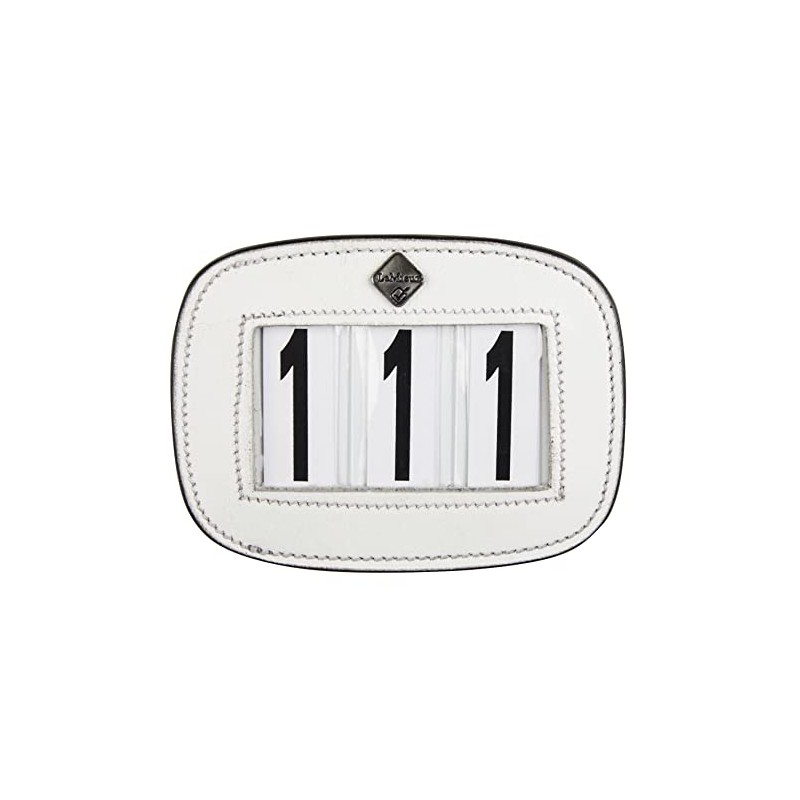 LeMieux Saddle Pad Number Holder in White - Durable Leather