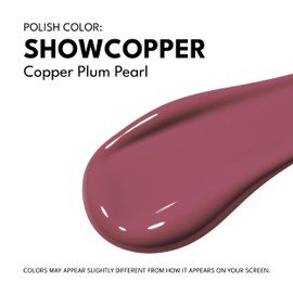 Red Carpet Manicure Fortify & Protect Copper Plum Pearl Gel Polish for Strong, Healthy Nails - Infused with Vitamin A & Biotin - (Showcopper) Led Nail Gel Color, 0.3 Fl Oz