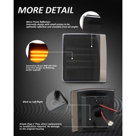 Bestview Front Corner Light Compatible with 1994-1999 GMC Sierra C/K 1500 2500 3500 Suburban Yukon, Dynamic Amber LED 4Pcs, GM2550148 GM2551148 5977463 5977464