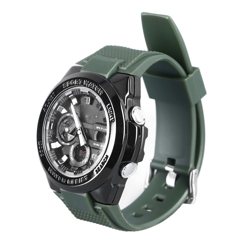 Quartz Electronic Watch Casual Double Movement Waterproof Dual Display Luminous