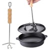 Dutch Oven Lid Lifter Tool Camp Cast Iron Pot Non