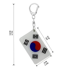 BQTBQT South Korea Flag Keychain - Double Sided Acrylic D Shape Chains Korean Flags Key Chains Men and Women Style Car Key chain Gifts Decoration (3 Pcs), Multicolor, 2 x 1.2 inches