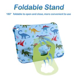 Fire HD 10 2023 2021 13th 11th Generation 11 inch Kid Pro Tablet Cover for Kids Boy Girl Cartoon Dinosaur EVA Kid-Proof case with Stand Handle Shockproof Kid-Friendly Durable Case Toddlers (Blue)