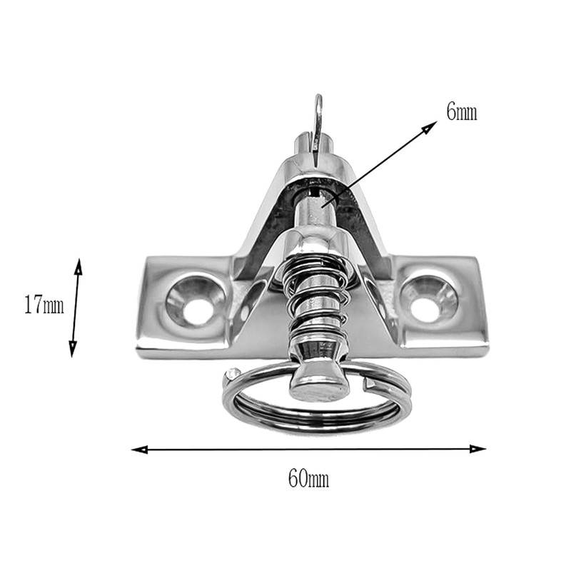 ZONADAH 60x17mm Marine Boat Deck Hinge Awning Accessories Mount, Concave