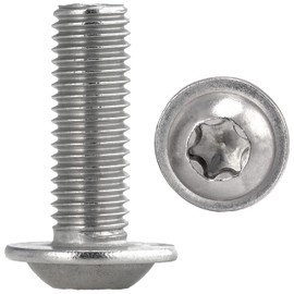 Rounded Head Screws with Flange and Hexalobular Socket M6 x 25 Stainless Steel (Pack of 20) FASTON