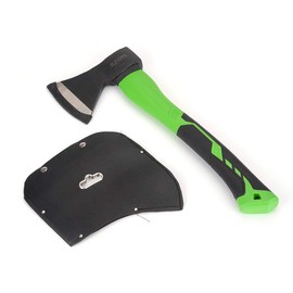 FLZOSPER Chopping Axe,15” Camping Hatchet，Forged Steel Wood Splitting Tool with Strong Fiberglass Handle and Anti-Slip Grip with Anti-Slip Grip-Even Free Head Cover
