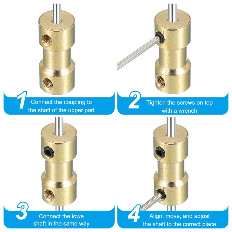 PATIKIL Rigid Coupling 4mm-5mm Copper Shaft Coupling Motor Connector for