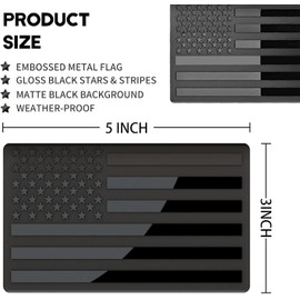 Tire Valve Stem Caps for Cars Trucks Motorcycles SUVs | Embossed 3D Metal All Black American Flag Emblem Decal Sticker| Tire Valve Caps | Tire Caps | Tapones para Llantas de Carro (USA All Black)