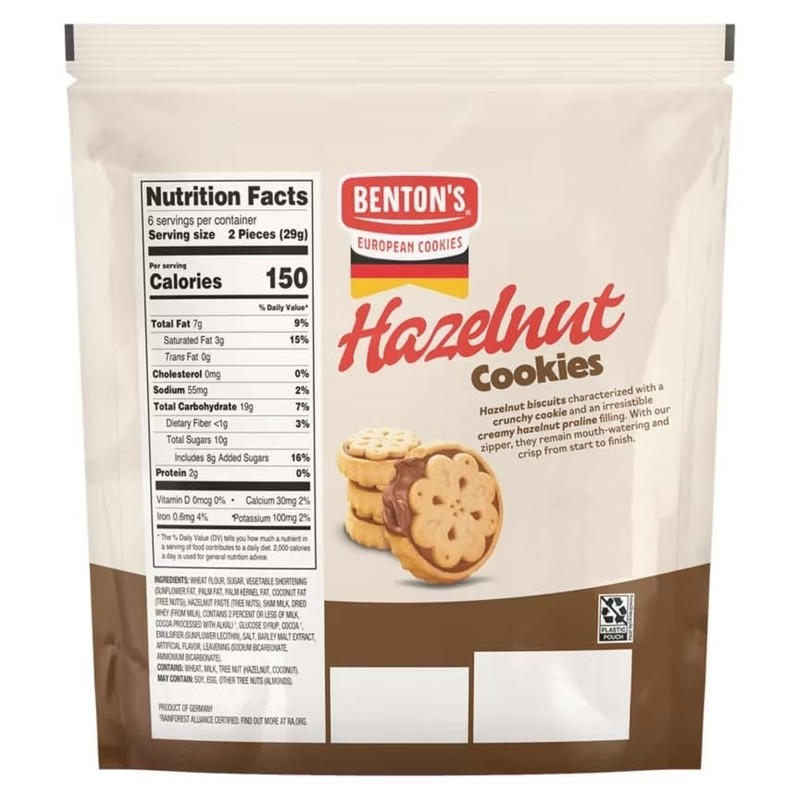 Benton’s Cookies (Pack of 1, Hazelnut)