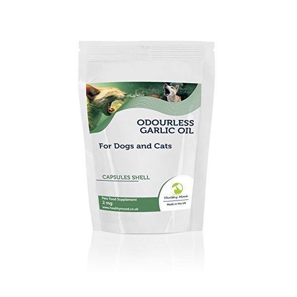 Odourless Garlic Oil 2mg for Dogs and Cats Pets Food Supplement 60 Capsules Help to Maintain a Healthy Heart and Circulation