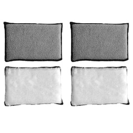 Car Double Sided Velvet Towel,4Pcs Scrubber Detailing Pads Car Wash Sponge Car Interior Cleaning Sponge Microfiber Scrub Pad Polyester Scouring Pads for Auto Detailing Dashboard Seats Cup Holders