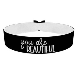 You are Beautiful Stoffarmband - Du bist schön Armband - Satinarmband für Selbstliebe - Motivationsarmband - Geschenk für Frauen & Mädchen - handgemachtes, modisches Accessoire